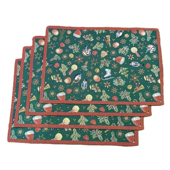 Villeroy & Boch Gobelin Fabric Christmas Placemats - Set of 4 - Picture 1 of 7